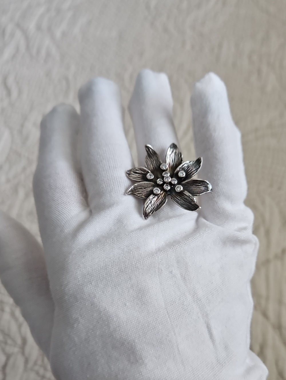 Sterling Silver Frangipani Ring 7